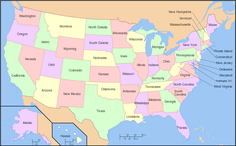 US States Image Map